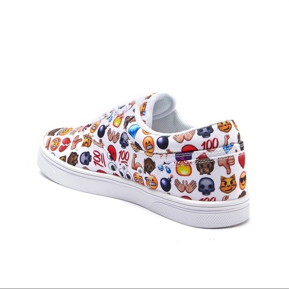 Milo Unisex White Low Emoji Sneakers - Picture 2 of 5
